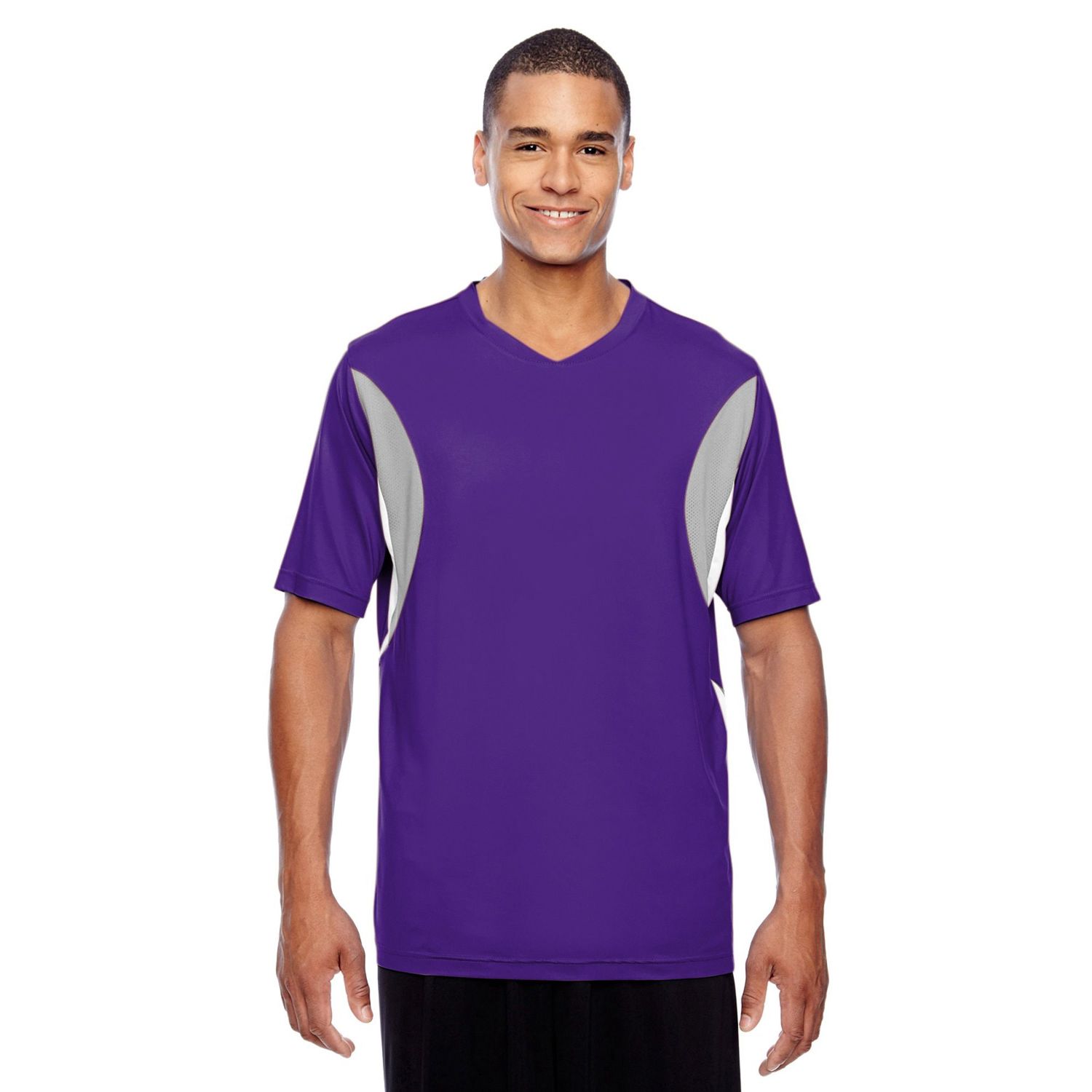 Team 365 Men&#39;s Athletic V-Neck - Purple, Solid colours: Purple, Main Sizes: Extra Small