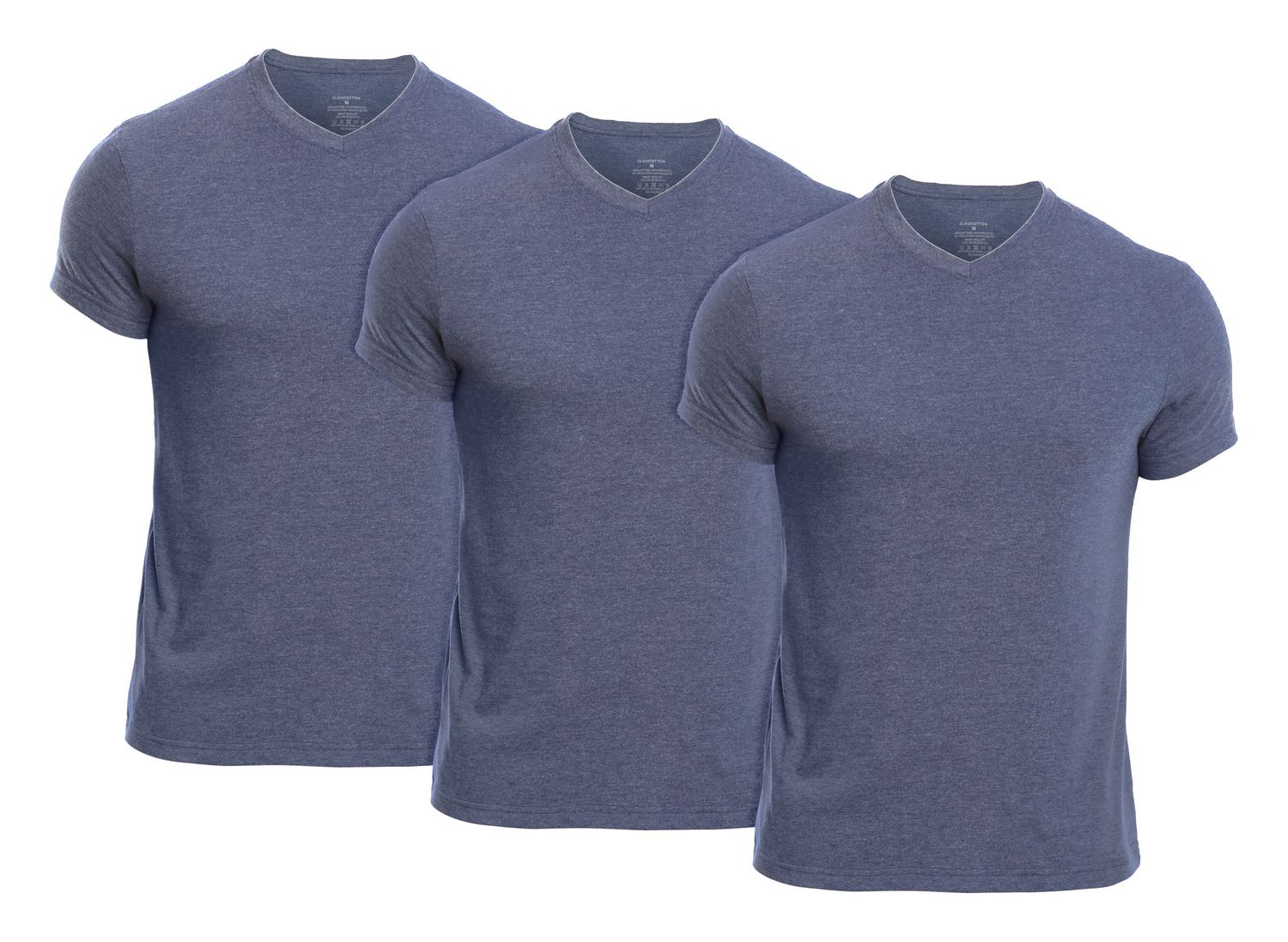 3 Pcs Pack Navy - Men&#39;s underwear V-Neck T.Shirt, Solid colours: Heather Blue, Main Sizes: Small, Brand: CLEOCOTTON