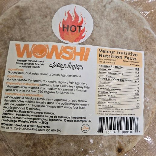 Spicy Frozen Egyptian Hawawshi - Halal Ground Beef Sandwich - Made in Canada
