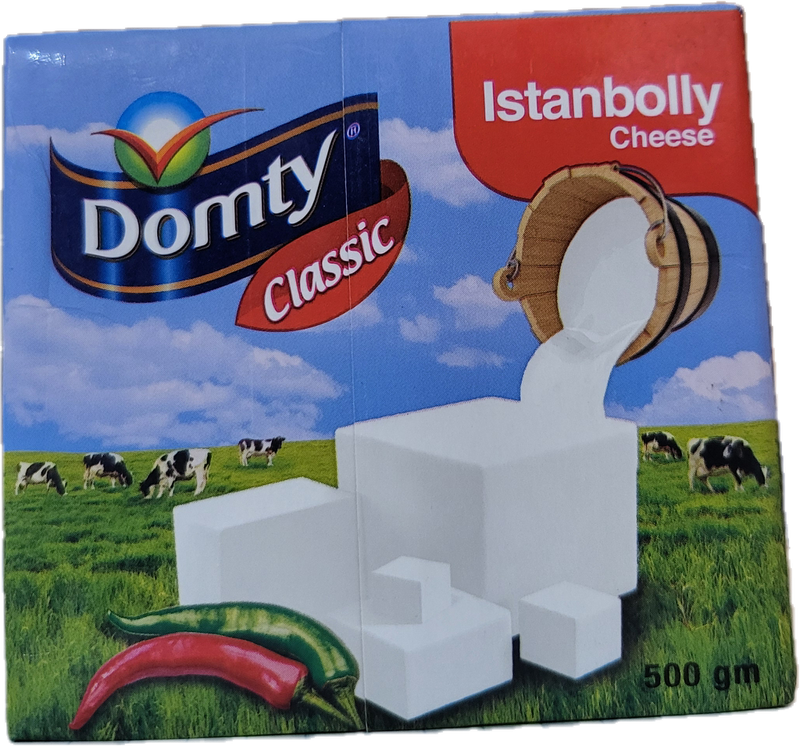 Domty Istanbuli White Cheese 500 gram Tetra Pack package - Red Istanbolly Label