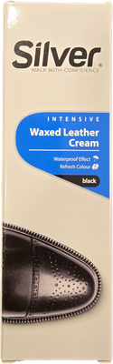 SILVER Waxed Leather Cream - 75ML - BLACK - KB2001