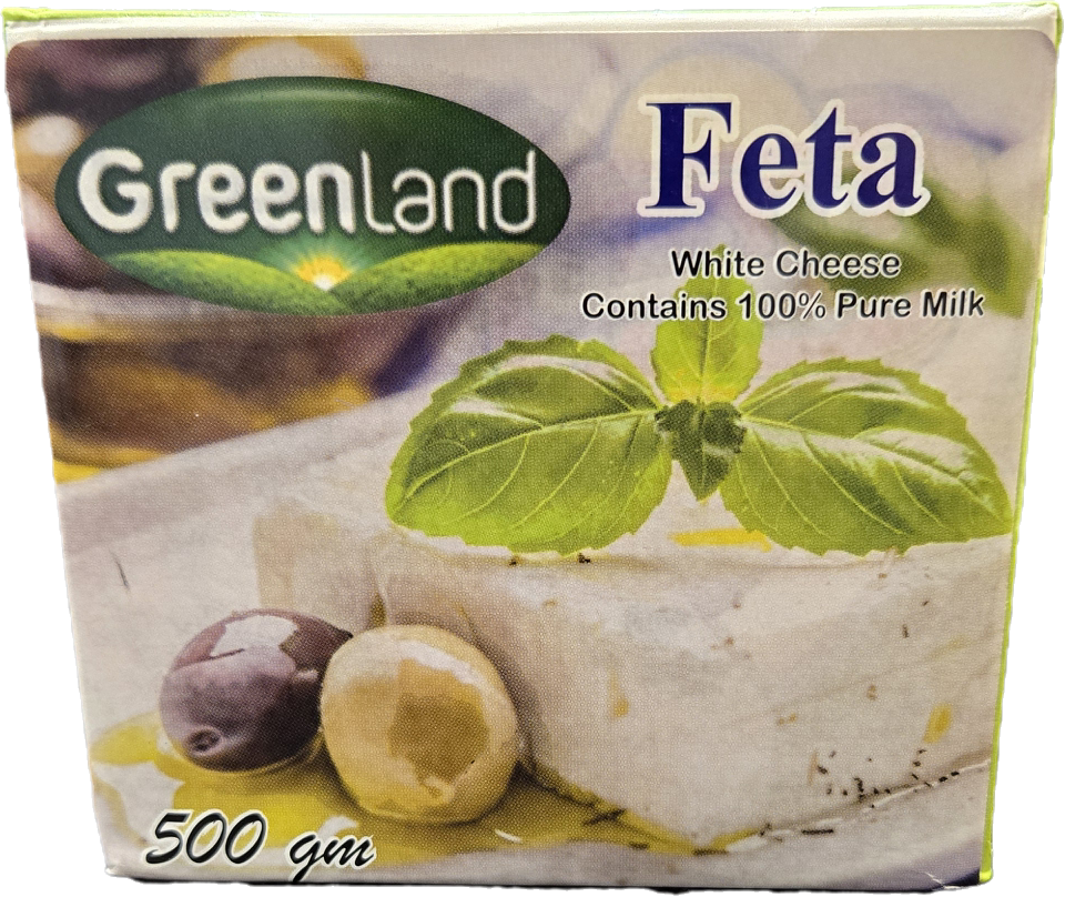 Green Land Vege Feta Cheese 500 gram Tetra Pack package