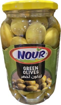 Nour - Green Olives Pickled - 1 Kg Jar