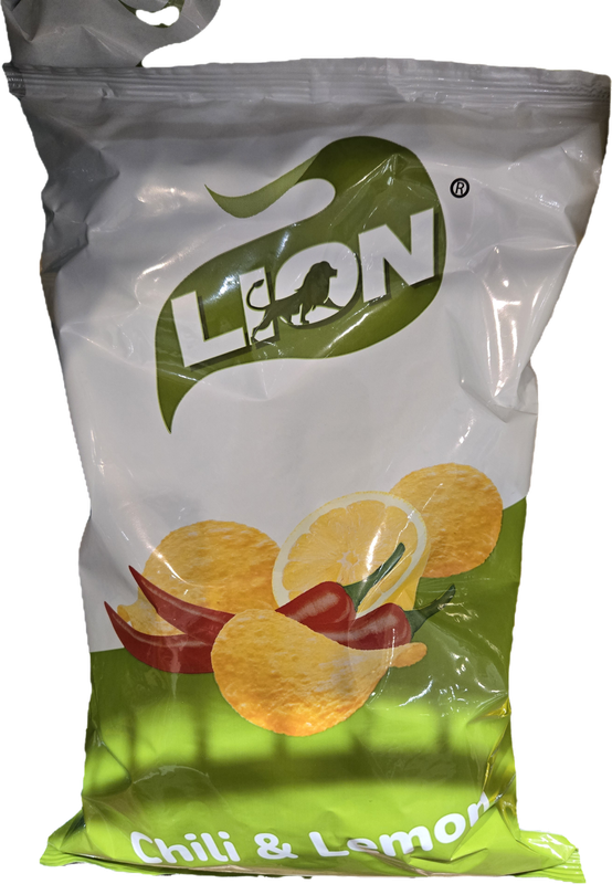 Lion fried potato chips - Chili and Lemon  - 125g Package