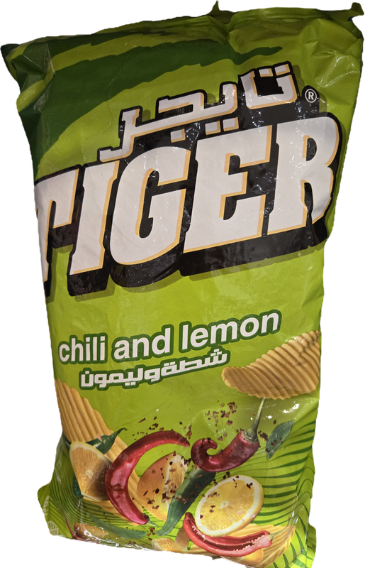 Tiger fried potato chips - Chili and Lemon - 200g Package