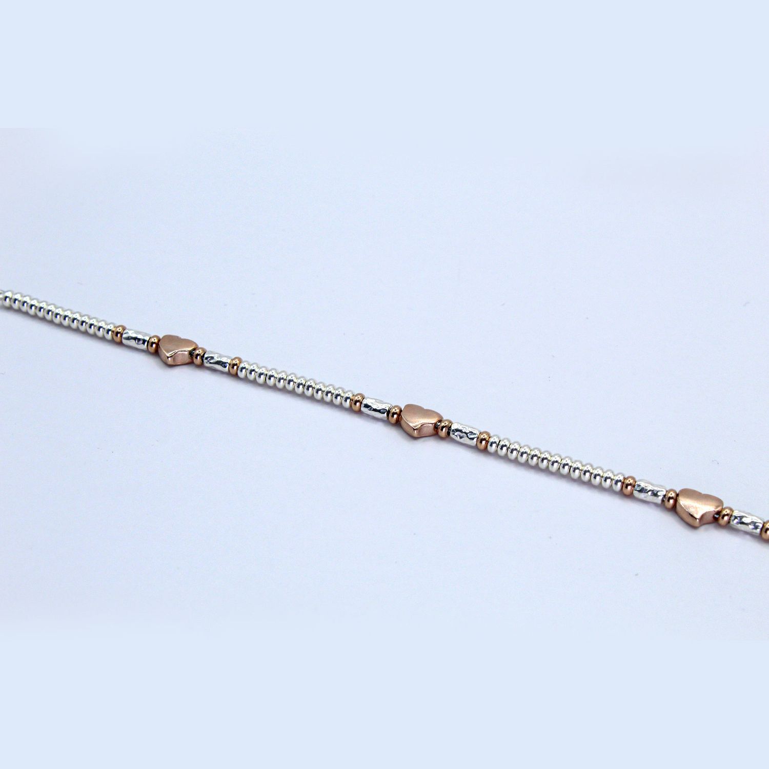 Sterling Sliver With Rose Gold Plated Bracelet