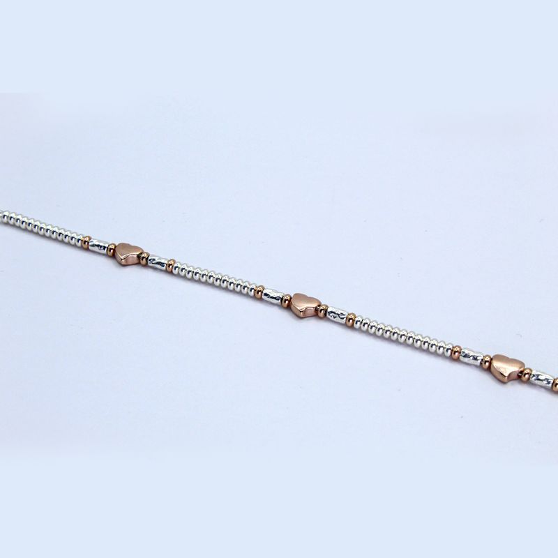 Sterling Sliver With Rose Gold Plated Bracelet
