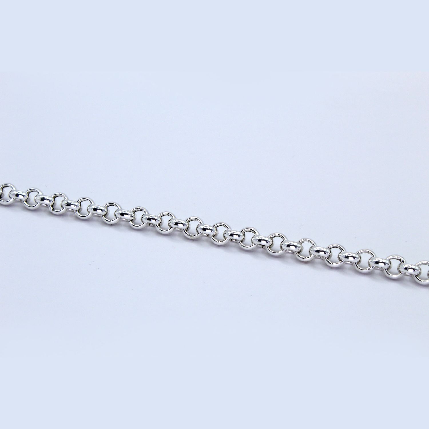 Sterling Silver Rolo Bracelet Close-Up