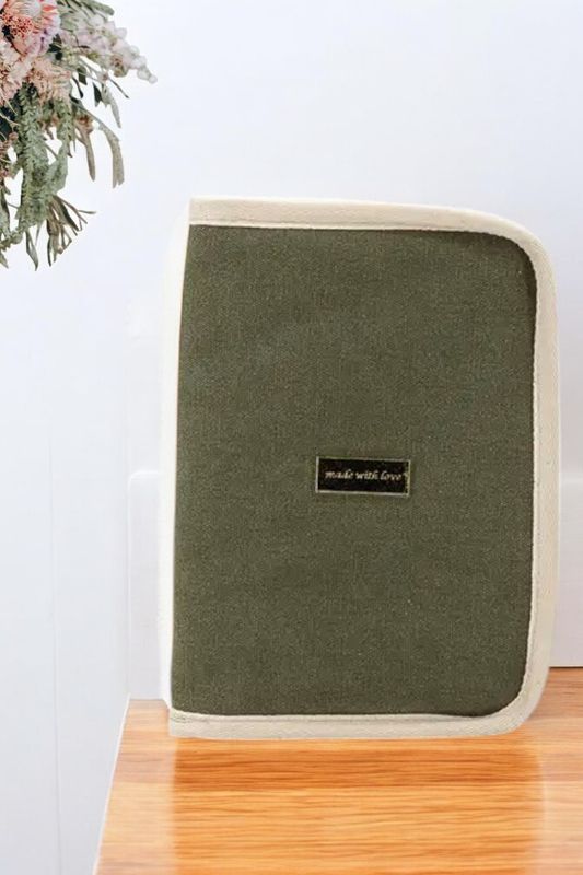 &quot;Made with Love&quot; Fabric Document Holder