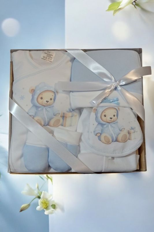 Newborn baby set with card 5 pieces