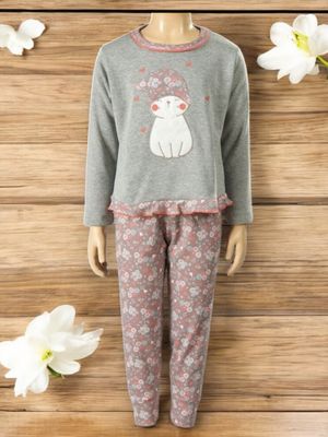 Printed printed pajamas for girls - Cat