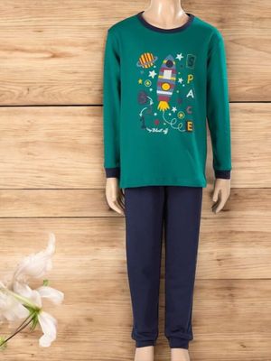 Carded Printed Pajamas for Boys - Space