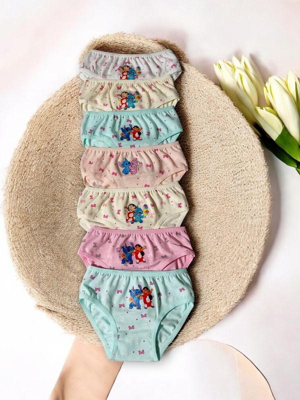 Pack de 7 Cuecas para Menina – Estampado Stitch