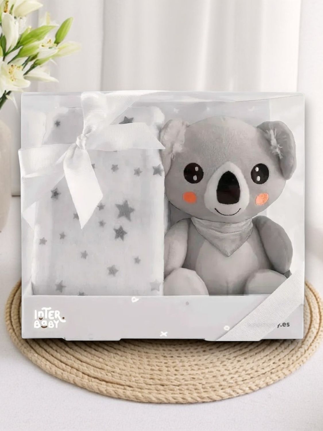 Pack Presente Bebé – Peluche e Manta Koala Cinza, Cor: Cinza