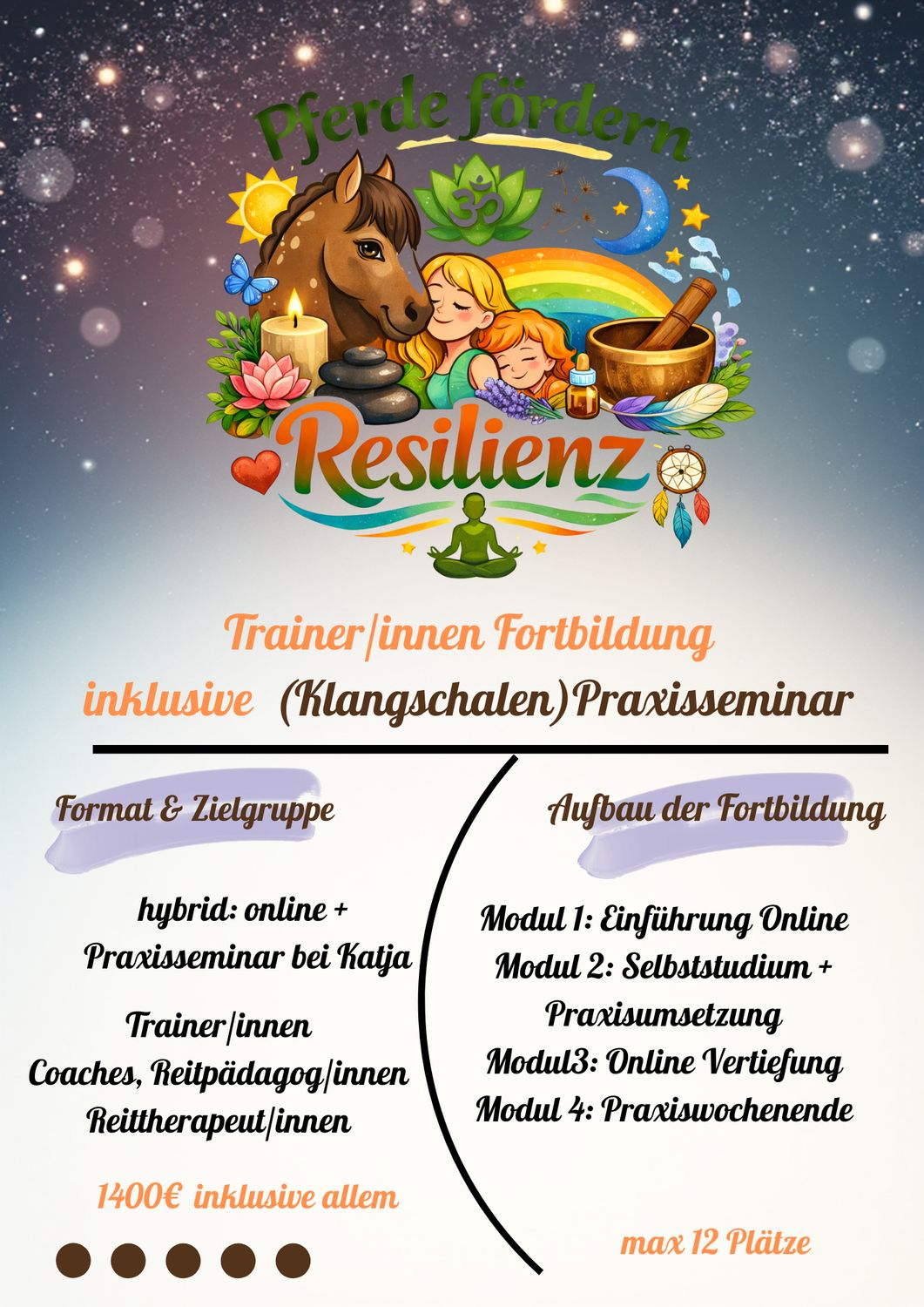 Pferde fördern Resilienz Praxisseminar bei Katja (inklusive Klangschalenseminar)