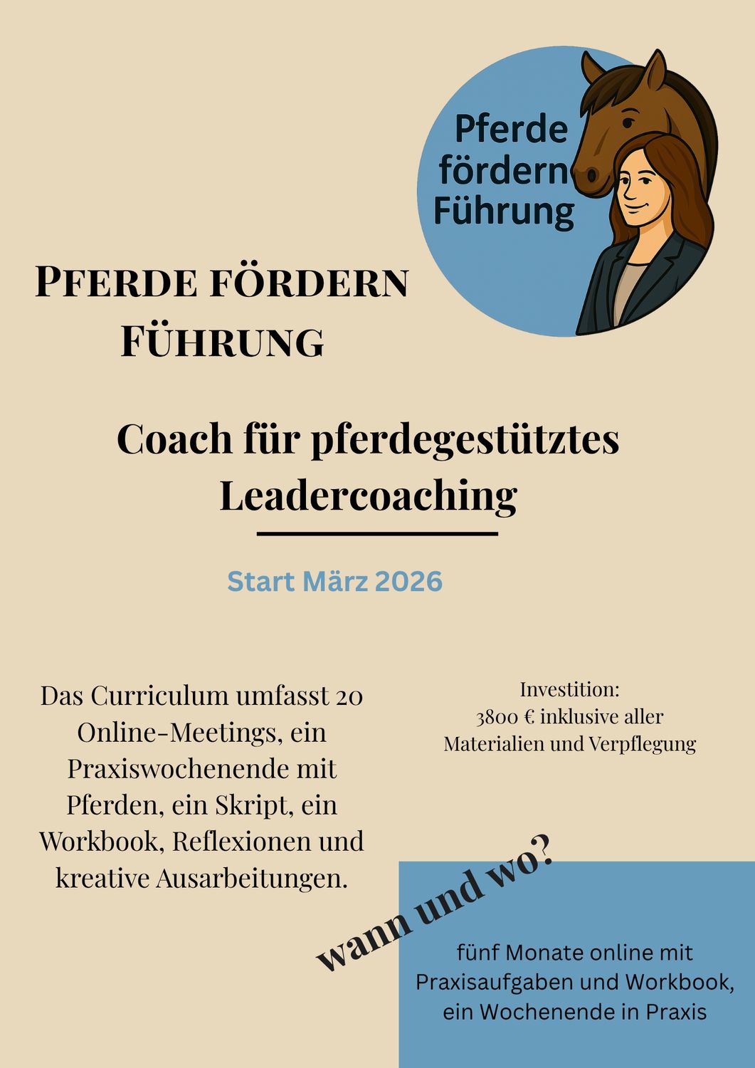 Pferde fördern Führung- Coach für pferdegestütztes Leadercoaching Start 14.05.2026