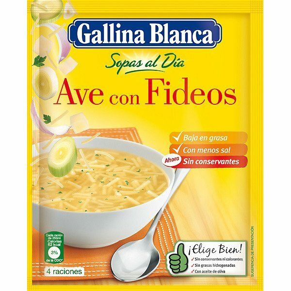 SOPA GALLINA BLANCA AVE CON FIDEOS