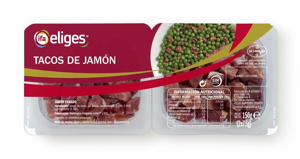 JAMON C. IFA-ELIGES 2X75 TAQUITOS