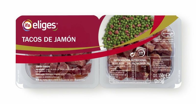 JAMON C. IFA-ELIGES 2X75 TAQUITOS