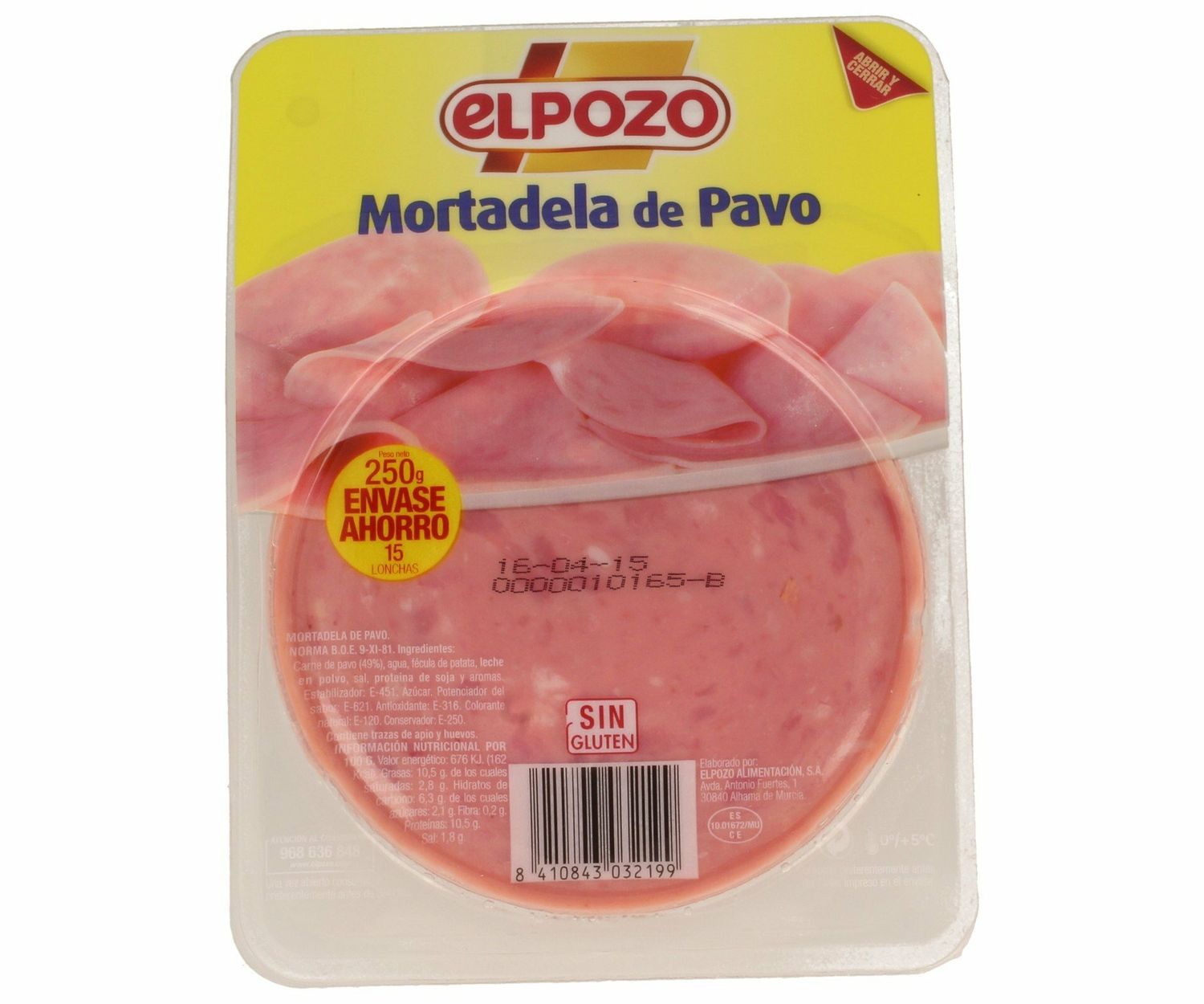 LONCH. EL POZO 250 MORTADELA PAVO