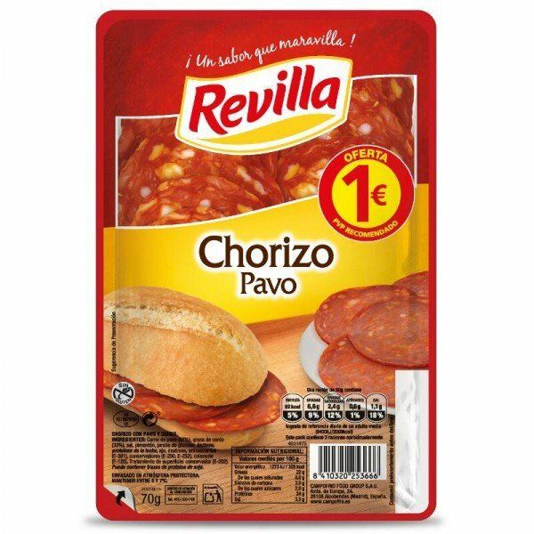 LONCHEADO DE CHORIZO DE PAVO REVILLA 70 G