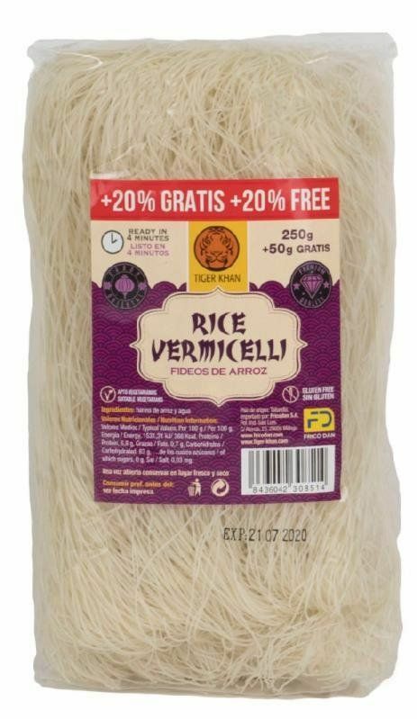 FIDEOS TIGER KHAN 250 GRS. ARROZ