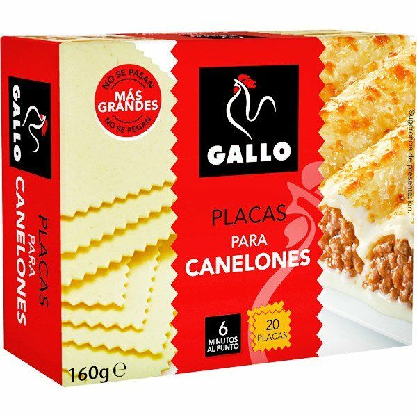 CANELONES GALLO 160 GRS. 20 PLACAS