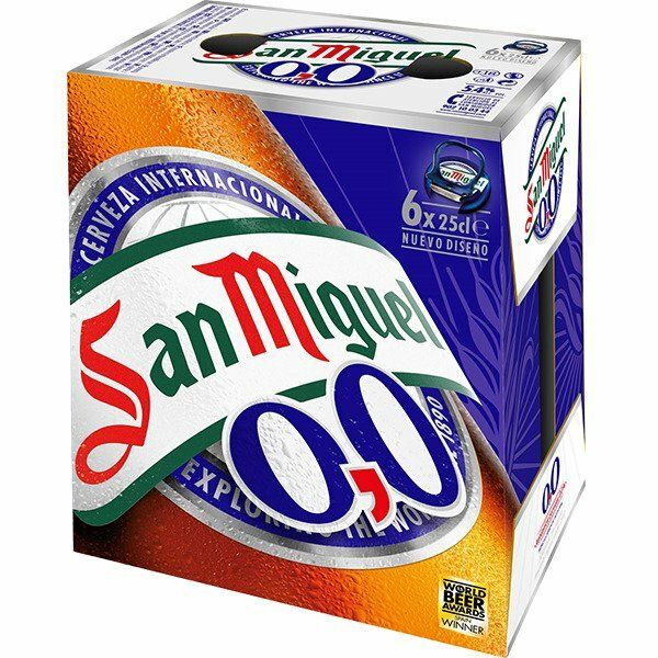 CERVEZA SAN MIGUEL 0,0� 6X25 CL.S/A