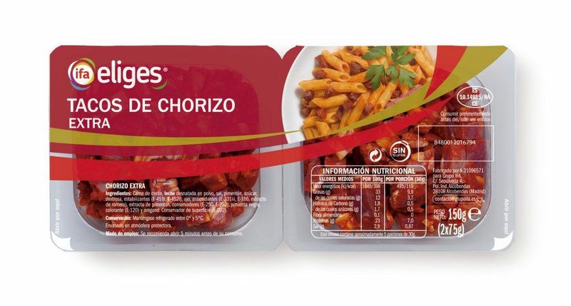 CHORIZO IFA-ELIGES 2X75 TAQUITOS