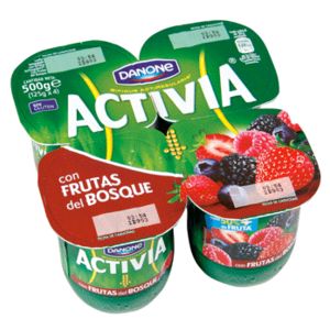 ACTIVIA DANONE 4X125 C/FRUTOS BOSQU