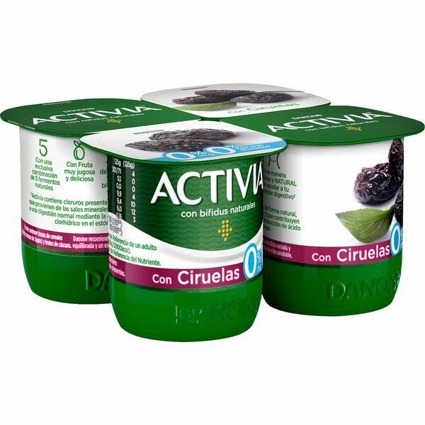 ACTIVIA DANONE P/4X125 0% C/CIRUELA