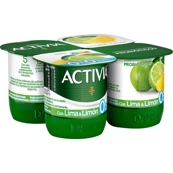 ACTIVIA DANONE 4X125 0% C/LIMA-LIMO