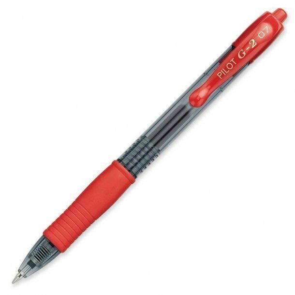 BOLIGRAFO PILOT G-2 ROJO TINTA GEL -RETRACTIL -SUJECION DE CAUCHO