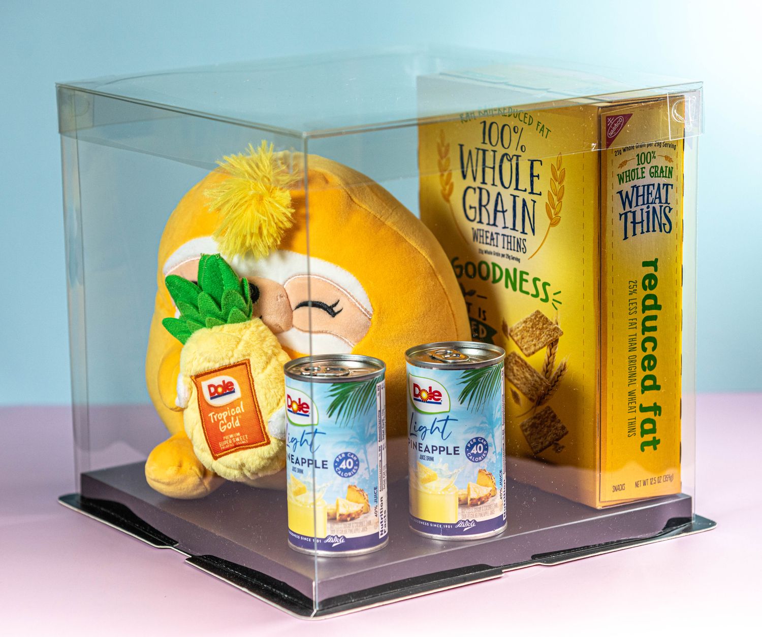 10&quot;x10&quot; Clear Box, Wheat Thins, Del Monte Light
