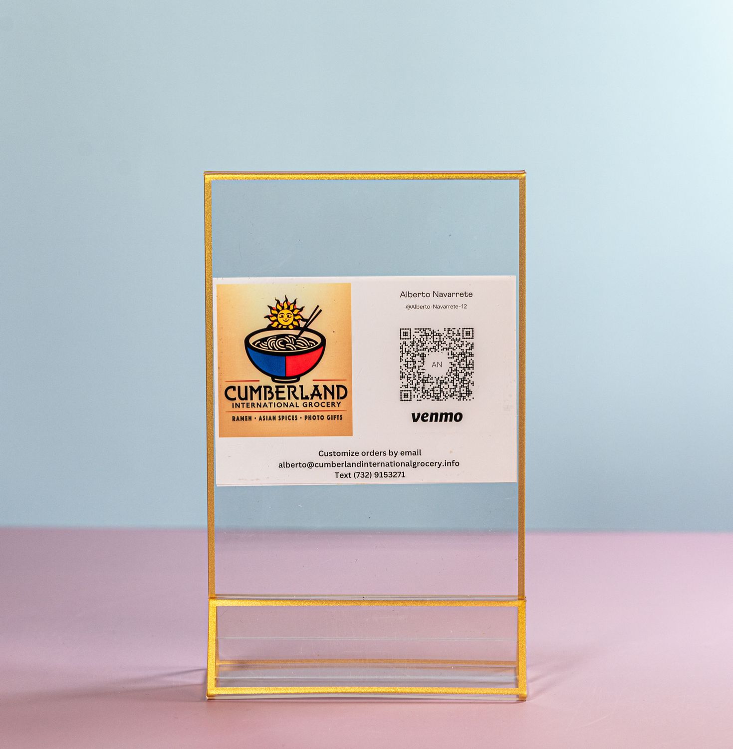 Gold Acrylic Frame with Customized Photo Print