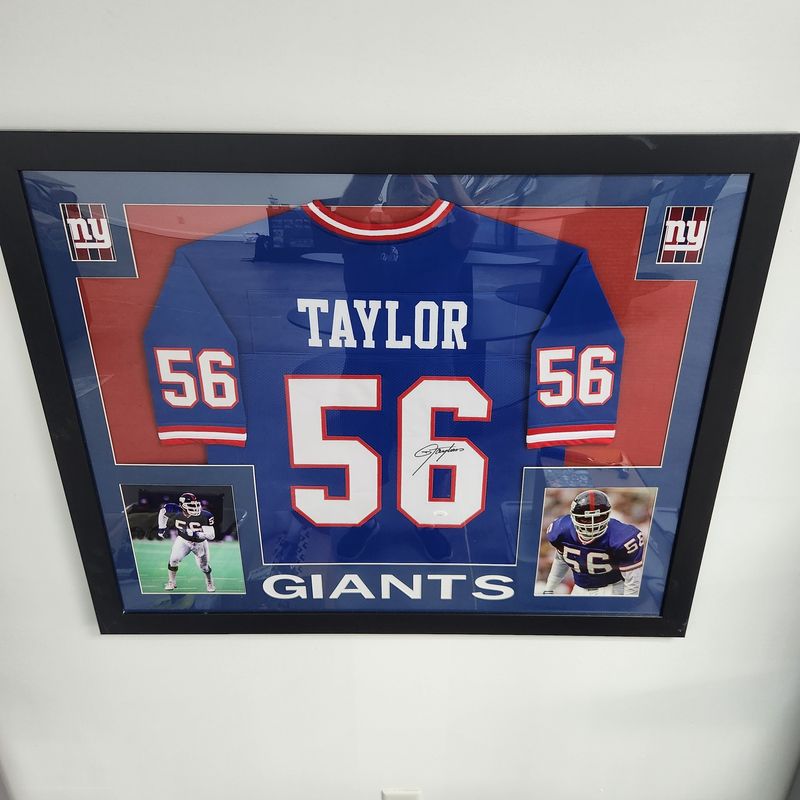 Lawrence Taylor NY Giants Franed Autographed Signed Jersey