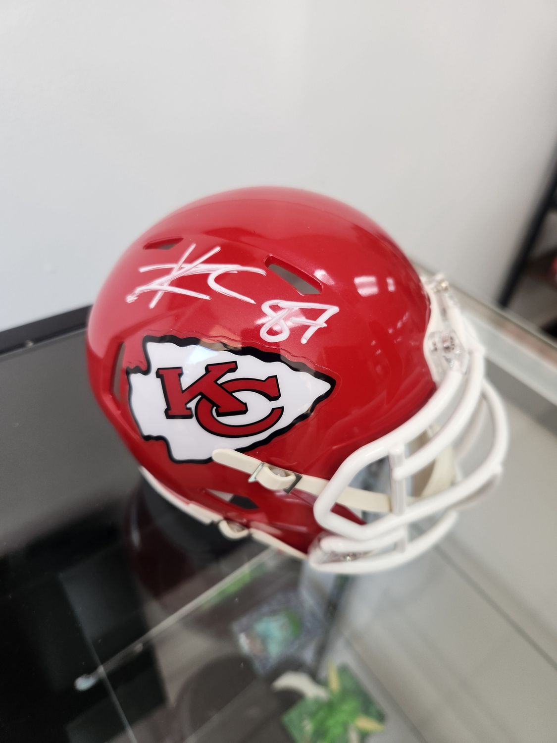 Travis Kelce #87 Kansas City Chiefs Autographed Mini Helmet