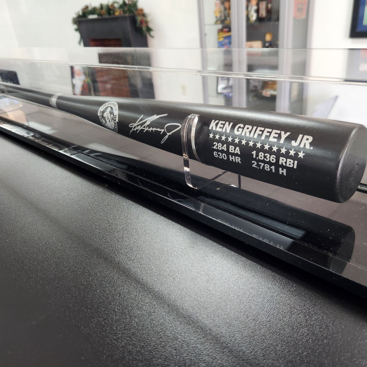 Ken Griffey Jr Autographed Bat with stats Limited Edition Embossed with #