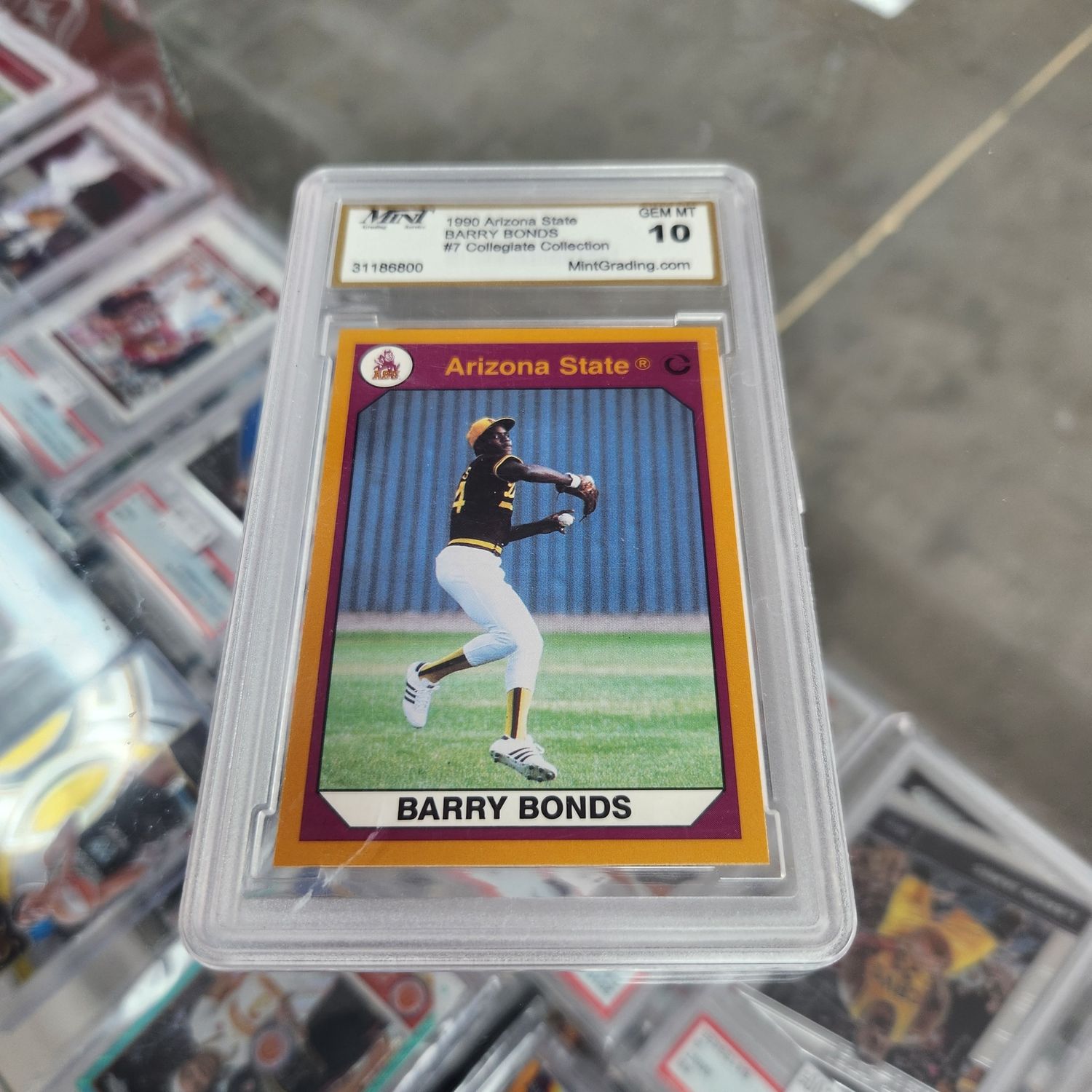 1990 Arizona State Barry Bonds #7 Collegiate Collection MINT 10 Graded