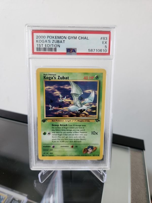 Pokemon 2000 GYM Challenge Koga&#39;s Zubat 1st Edition PSA 5