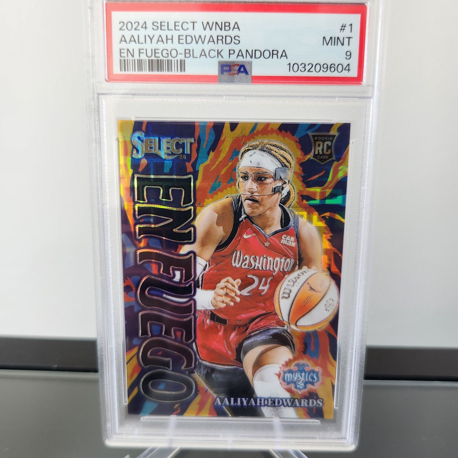 2024 Select WNBA Aaliyah Edwards En Fuego Black Pandora #d /8 PSA 9