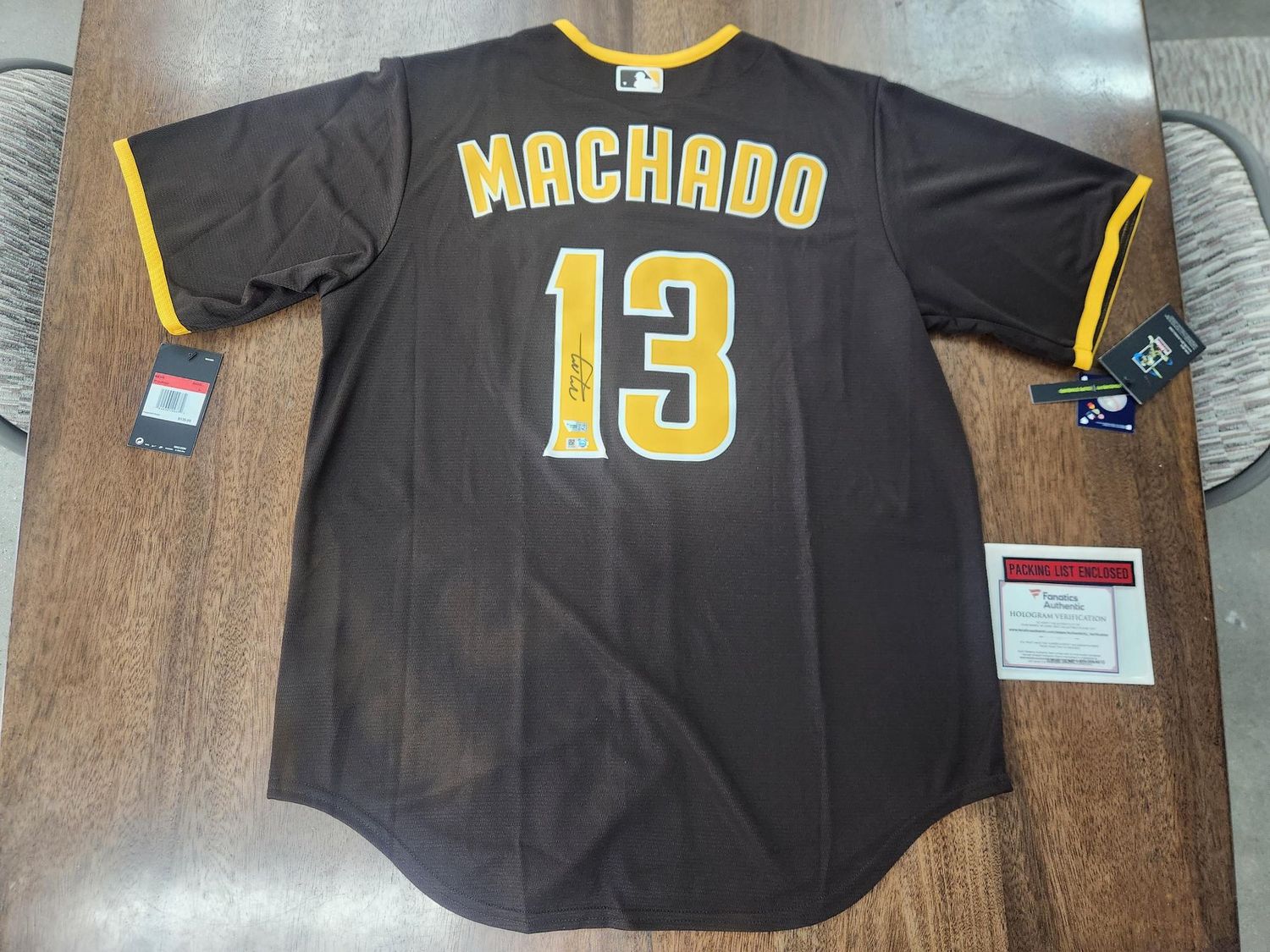 Manny Machado Authentic Autographed Jersey Nike MLB Fanatics San Diego Padres