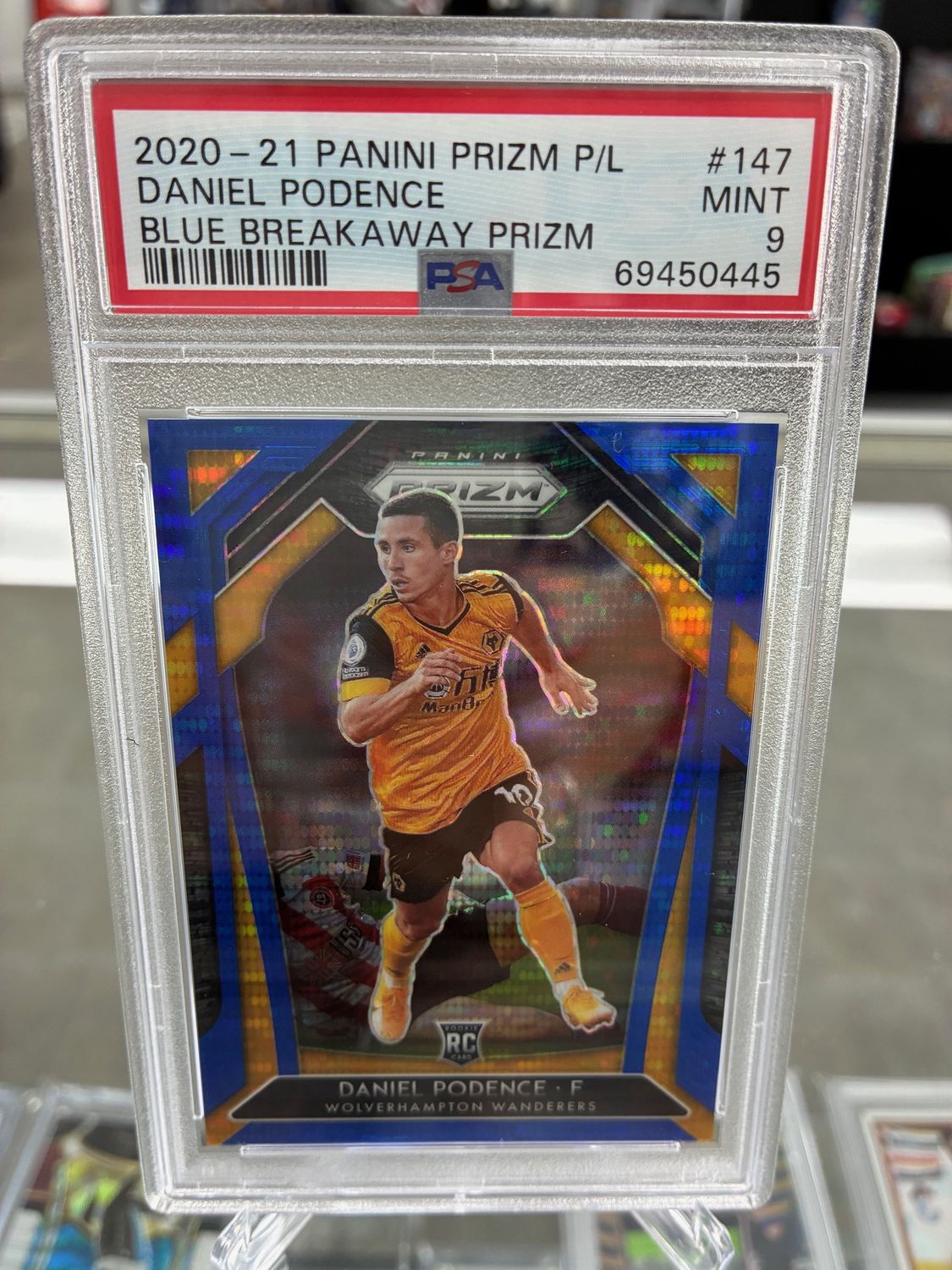 2020-21 Panini Prizm Daniel Podence blue breakaway psa 9