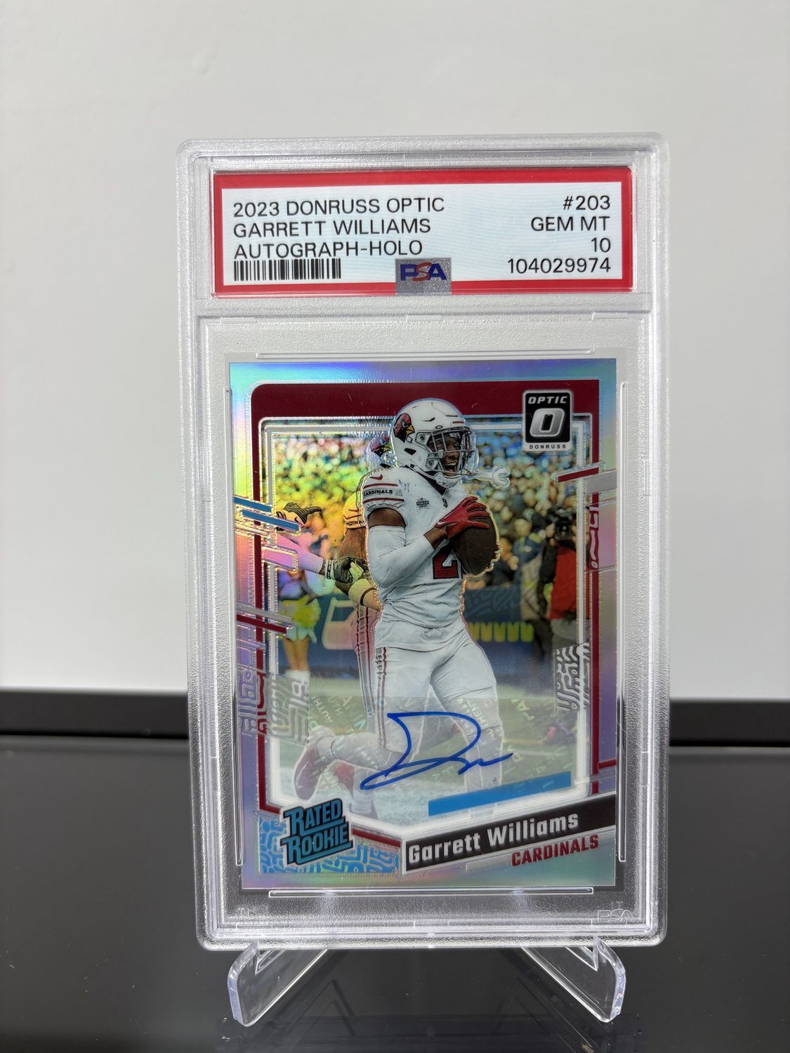 2023 Optic Garrett Williams Autograph Holo PSA 10