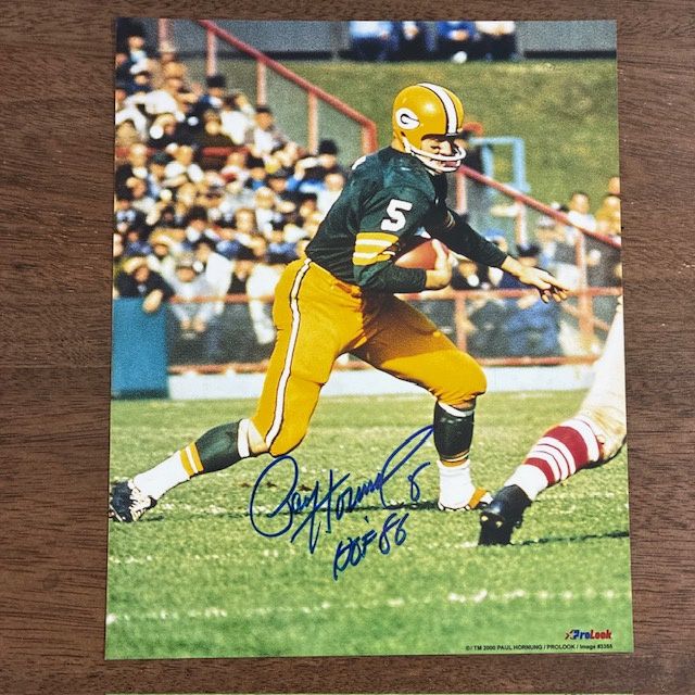 PAUL HORNUNG SIGNED 8x10 PHOTO AUTO AUTOGRAPH PACKERS "HOF 86"