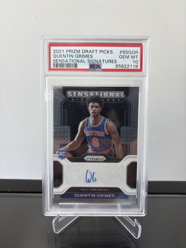 2021-22 Prizm Draft Picks Quentin Grimes Sensational Signatures PSA 10