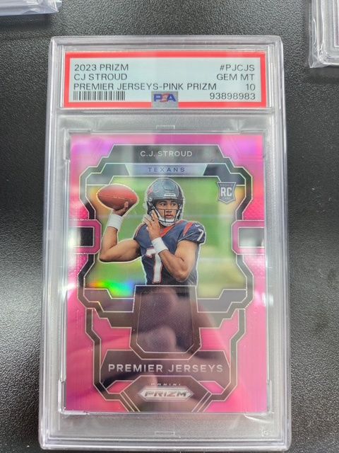 2023 Prizm CJ Stroud Premier Jerseys Pink Prizm PSA 10