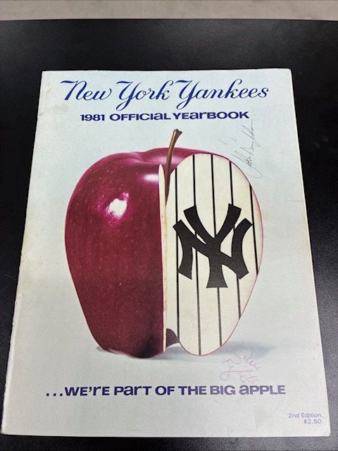 1981 New York Yankees Official Yearbook with 2 Autos on cover