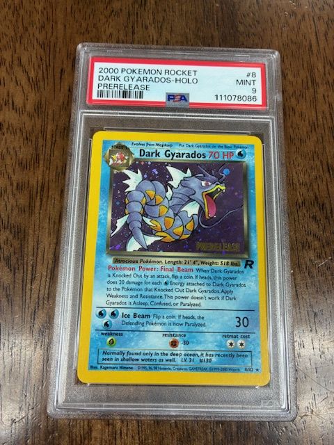2000 Pokemon Rocket Dark Gyarados Holo PreRelease PSA 9