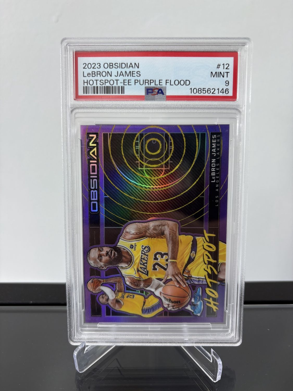 2023 Obsidian Lebron James Hotspot Purple Flood PSA 9